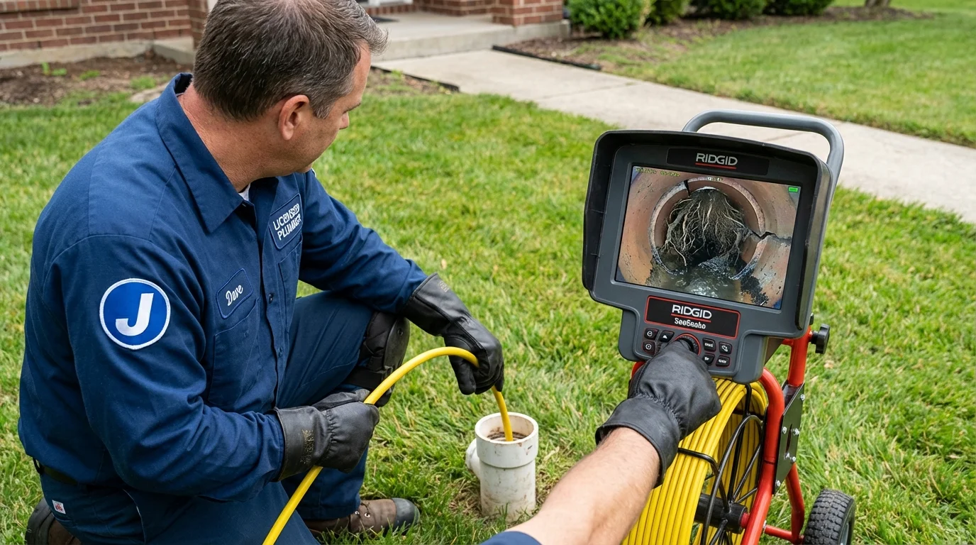 Sewer camera inspection being performed by Johns Plumbing LLC in Dover